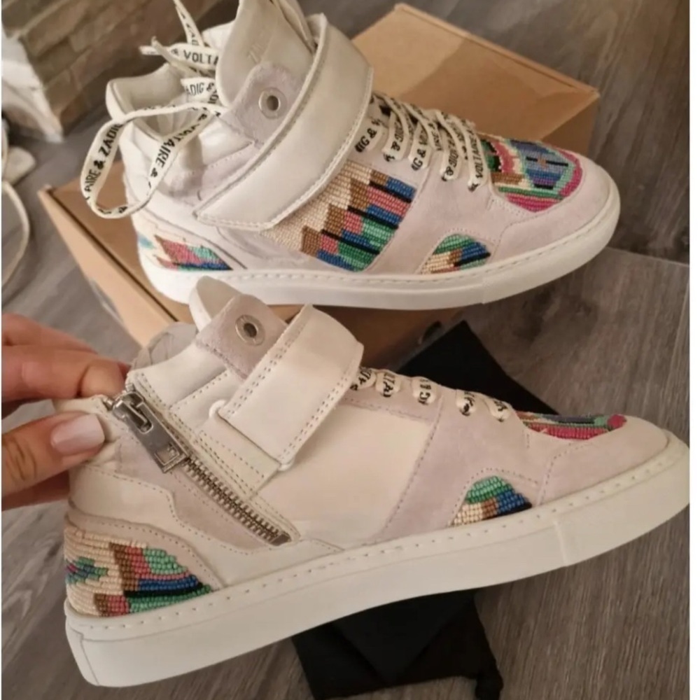 Zadig & Voltaire Womens US 8/EU
38 ZV1747 Mid Flash trainers Bead - Picture 4 of 4
